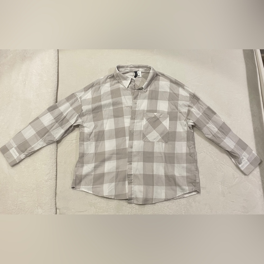 Grey & white flannel, H&M, size medium